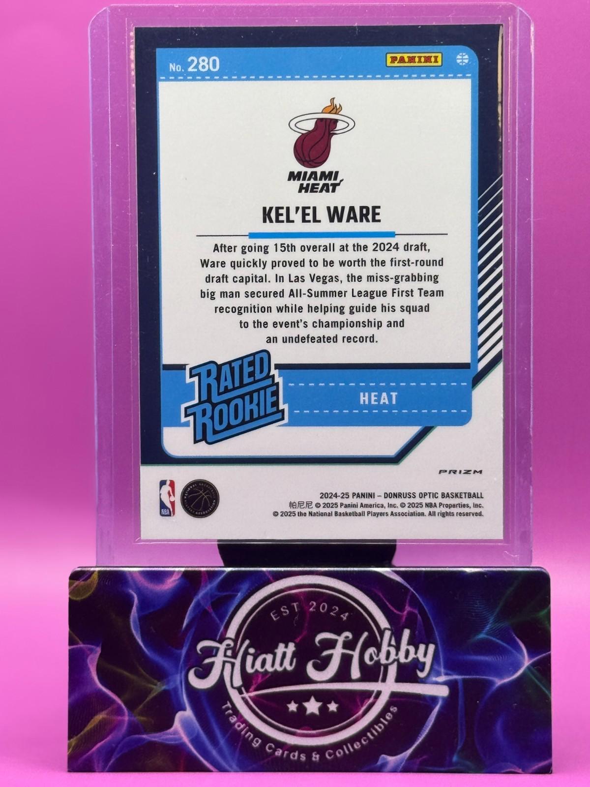 2024-25 Panini Donruss Optic - Kel'el Ware #280 - Purple Shock Prizm (RC)