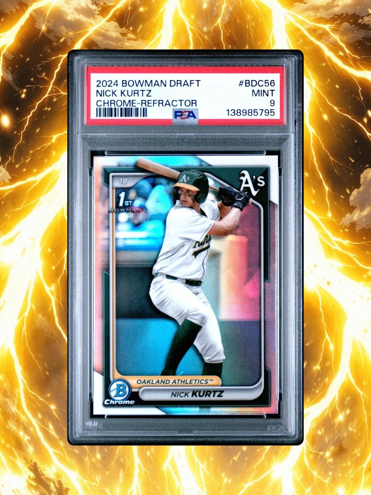 2024 Bowman Draft Chrome - Nick Kurtz #BDC56 - Refractor - PSA 9