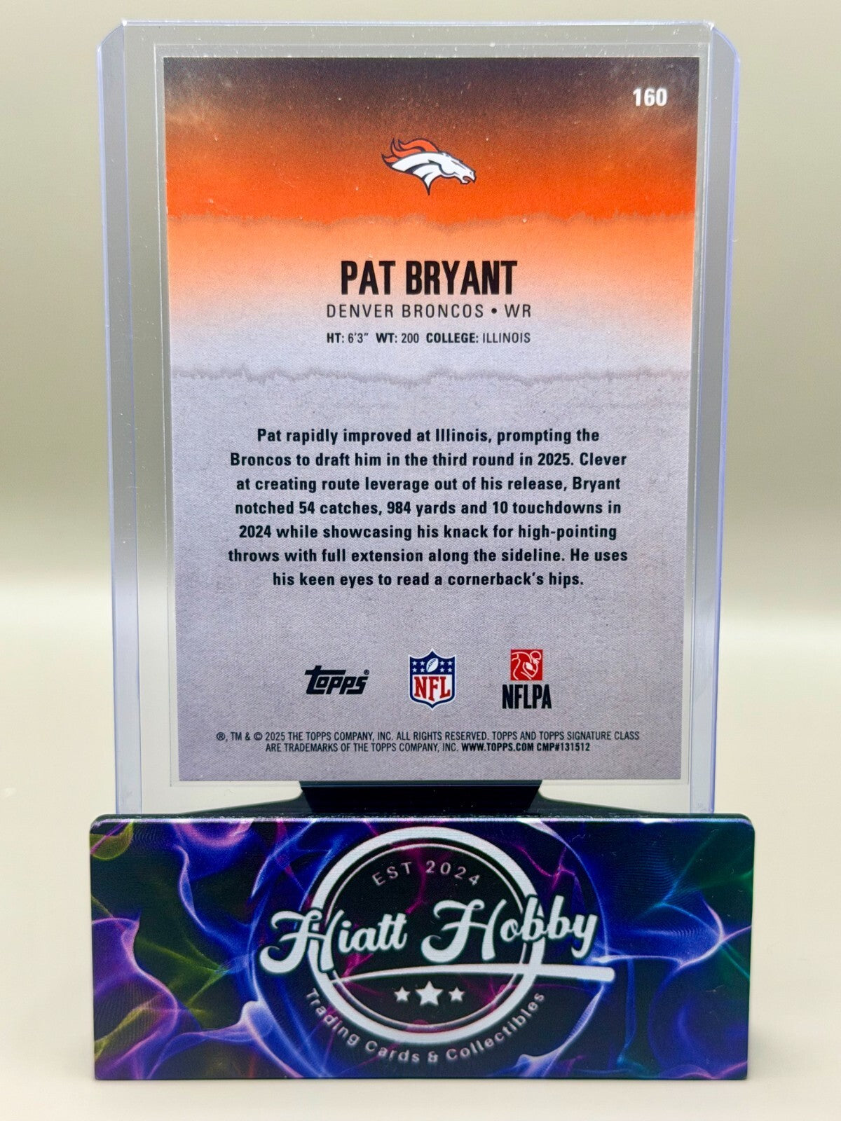 2025 Topps Signature Class Football - #160 Pat Bryant - Blue Yellow (RC)
