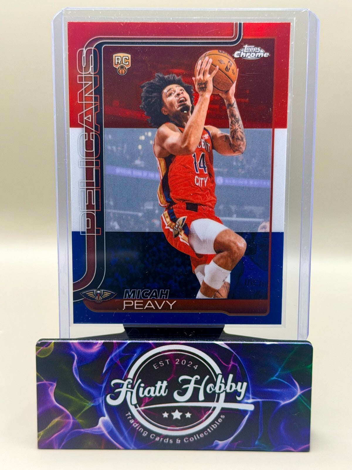 2025-26 Topps Chrome Update #191 Micah Peavy - Red White & Blue (RC)