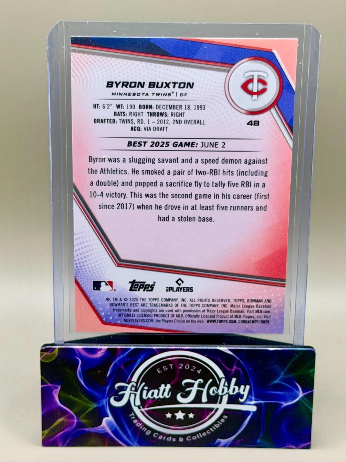2025 Bowman's Best - #48 Byron Buxton - Aqua Lava /199