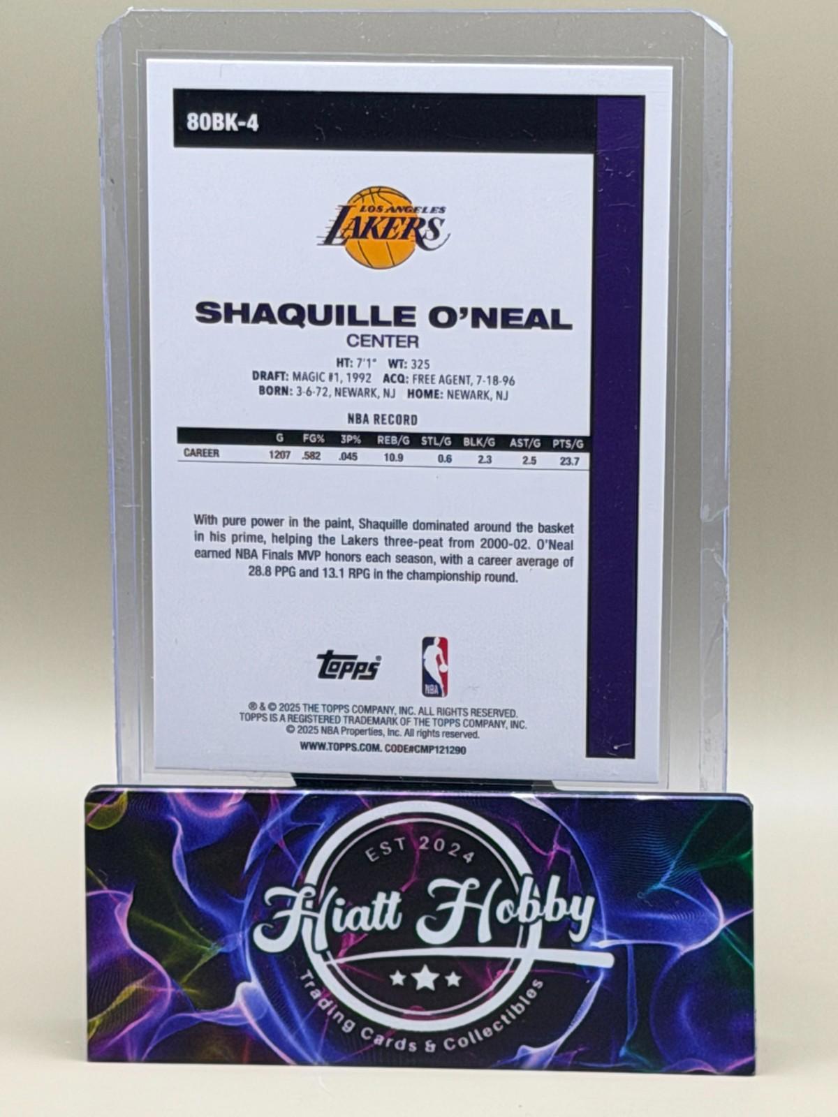 2025-26 Topps Basketball - Shaquille O'Neal #80BK-4 - 45th Anniversary