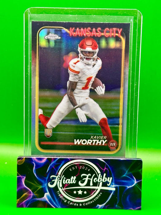 2024 Topps Chrome Football - Xavier Worthy #208 - Refractor (RC)