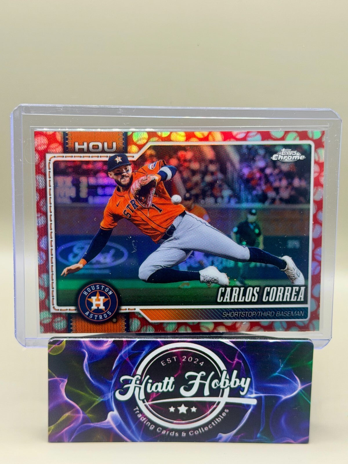 2026 Topps Chrome - #47 Carlos Correa - Baseball Seams Refractor