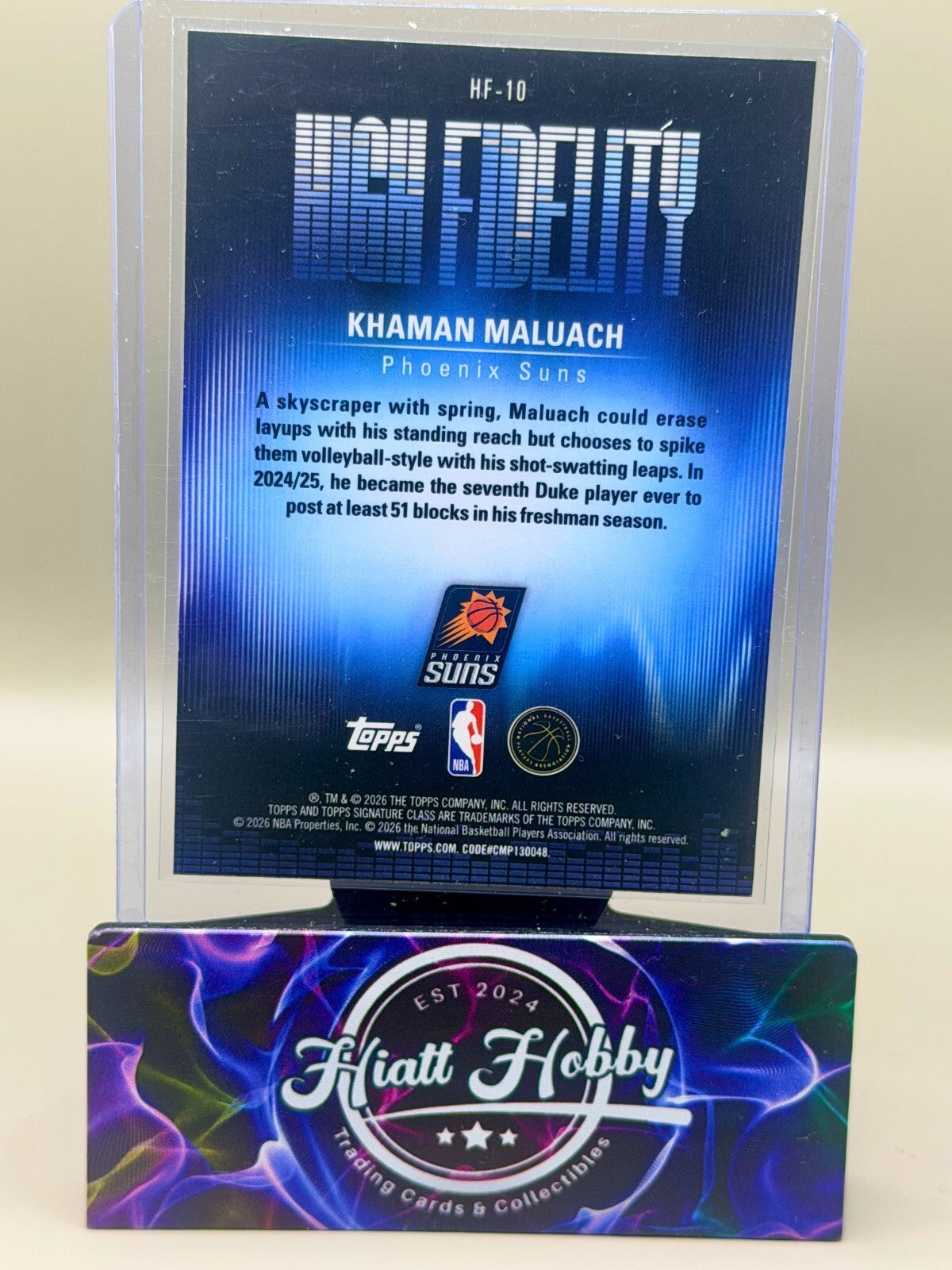 2025-26 Topps Signature Class - #HF-10 Khaman Maluach - High Fidelity (RC)