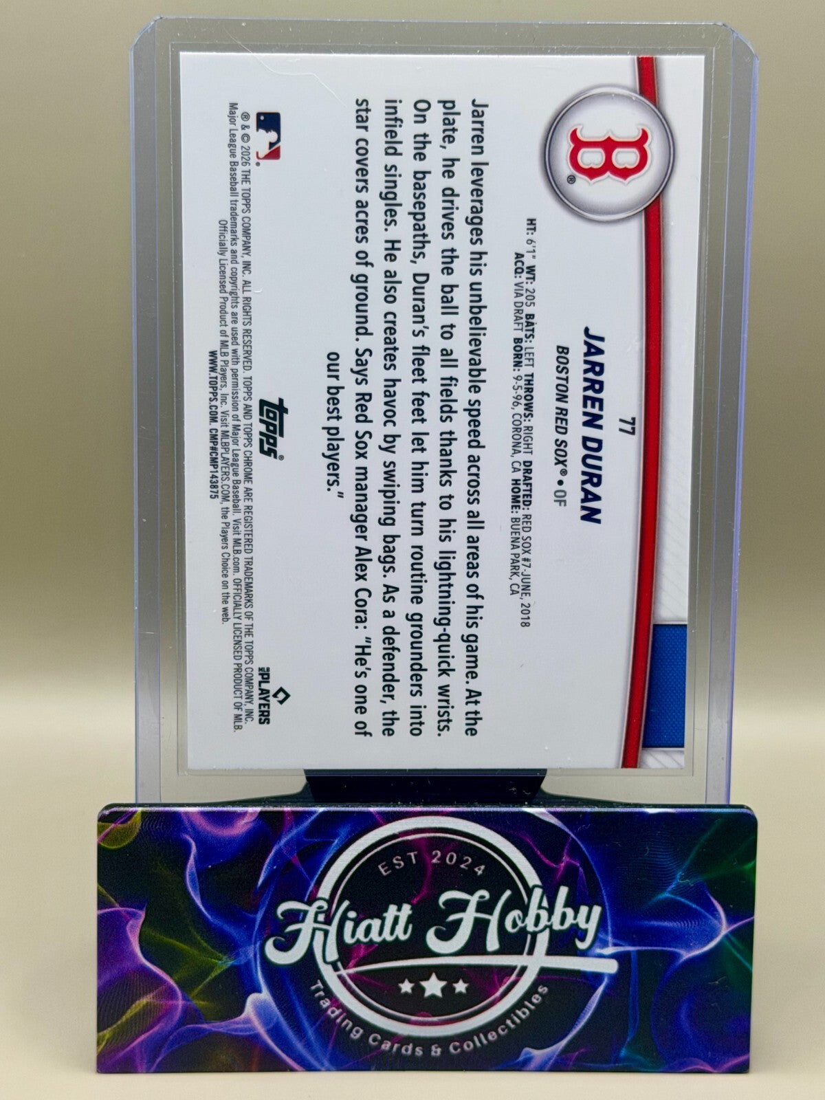 2026 Topps Series 2 Flagship Collection - #77 Jarren Duran - Chrome Refractor