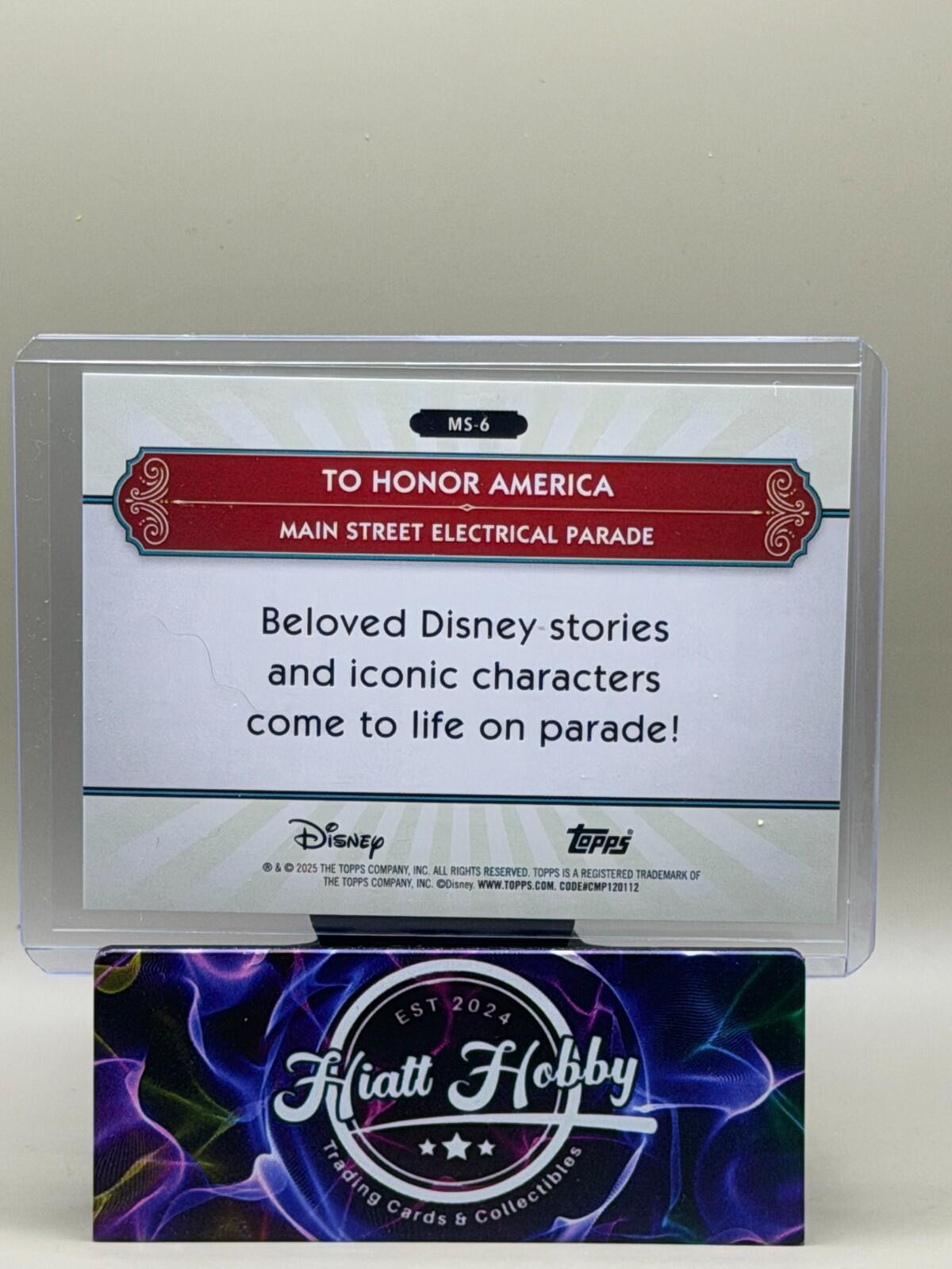 2025 Topps Disneyland 70th #MS-6 Honor America - Gold /50