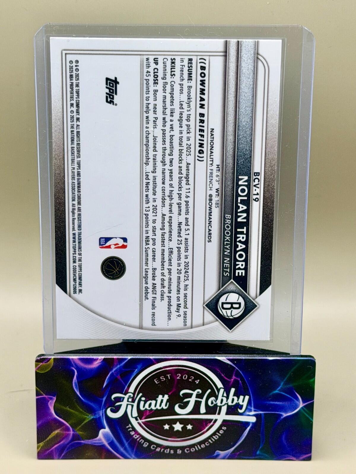 2025-26 Bowman Chrome Basketball - #BCV-19 Nolan Traore - Reptilian (RC)