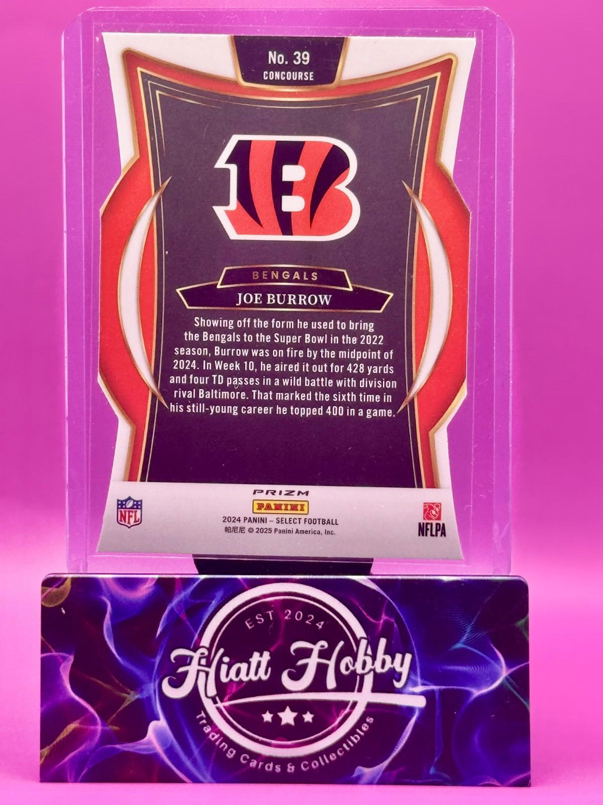2024 Panini Select - Joe Burrow #39 - Concourse - Silver Prizm Die-Cut