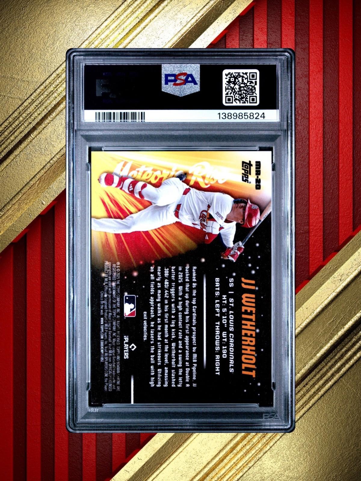 2025 Bowman Chrome - JJ Wetherholt #20 - Meteoric Rise - Orange /25 - PSA 9