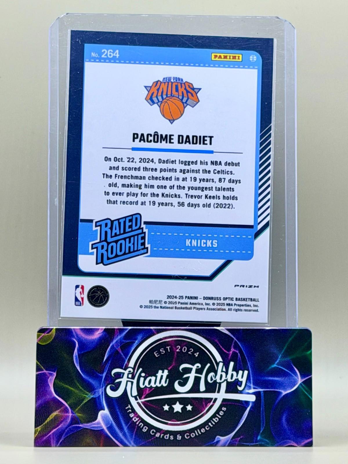 2024-25 Panini Donruss Optic - Pacome Dadiet #264 - Silver Holo Prizm (RC)