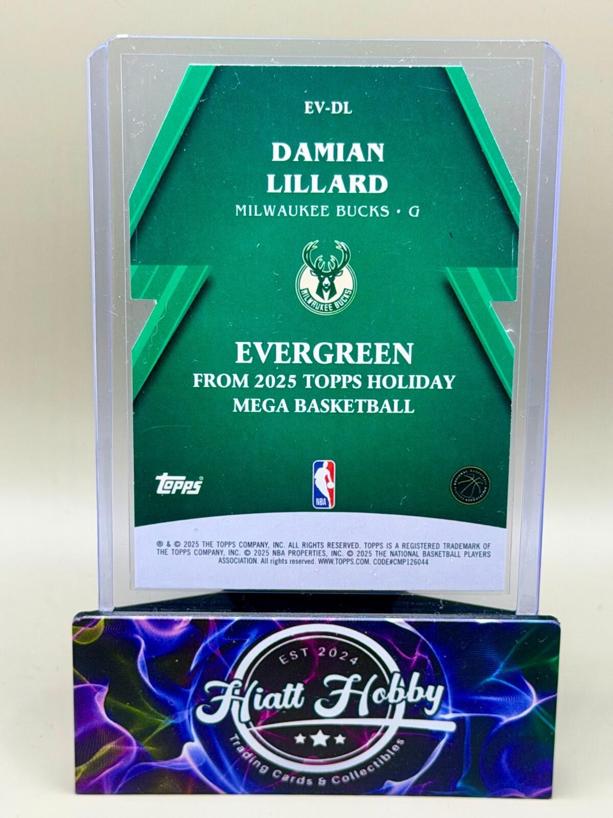 2025-26 Topps Holiday Basketball - #EV-DL Damian Lillard - Evergreen Die-Cut