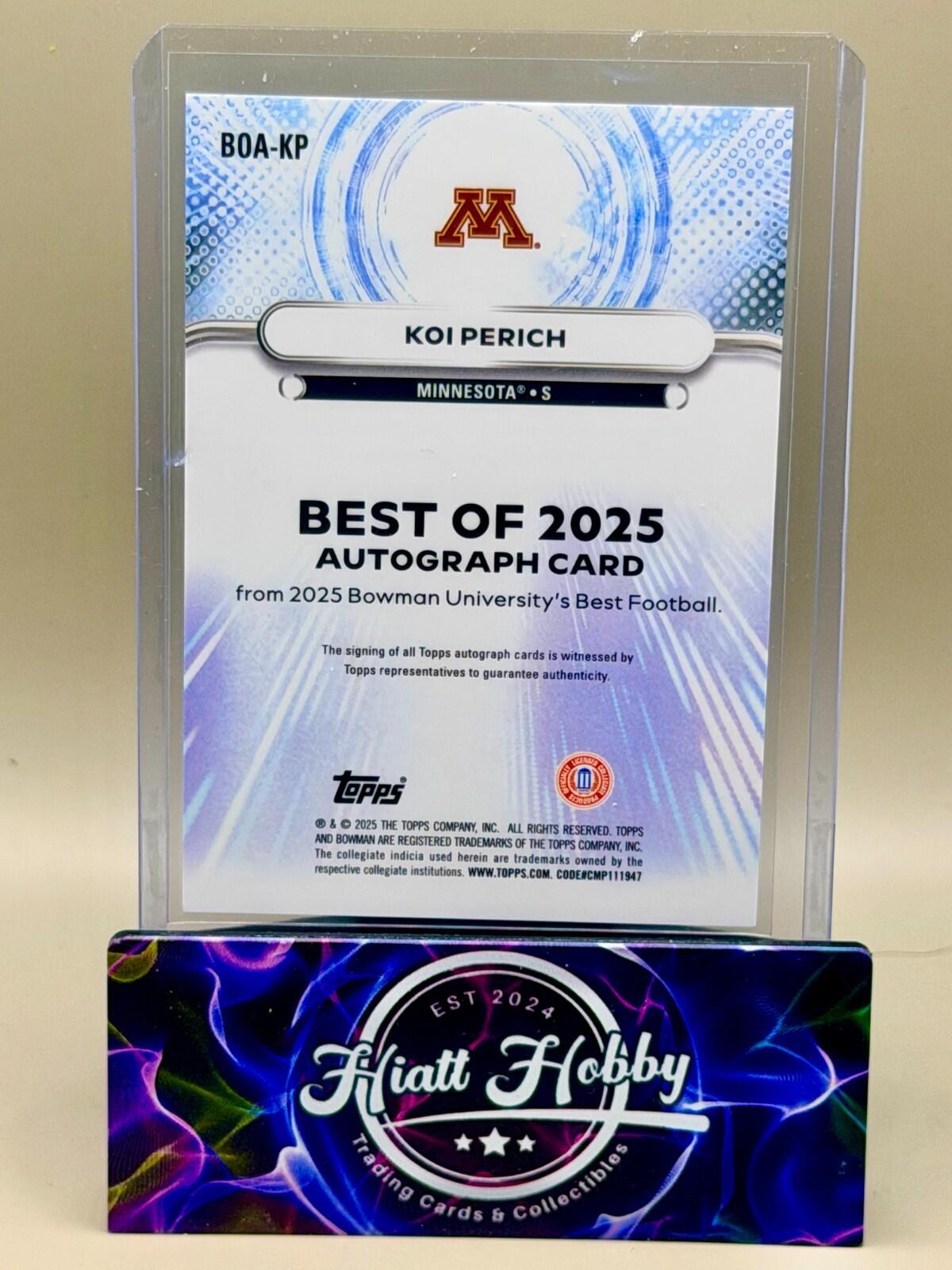 2025 Bowman's Best U - #BOA-KP Koi Perich - Blue Auto /150