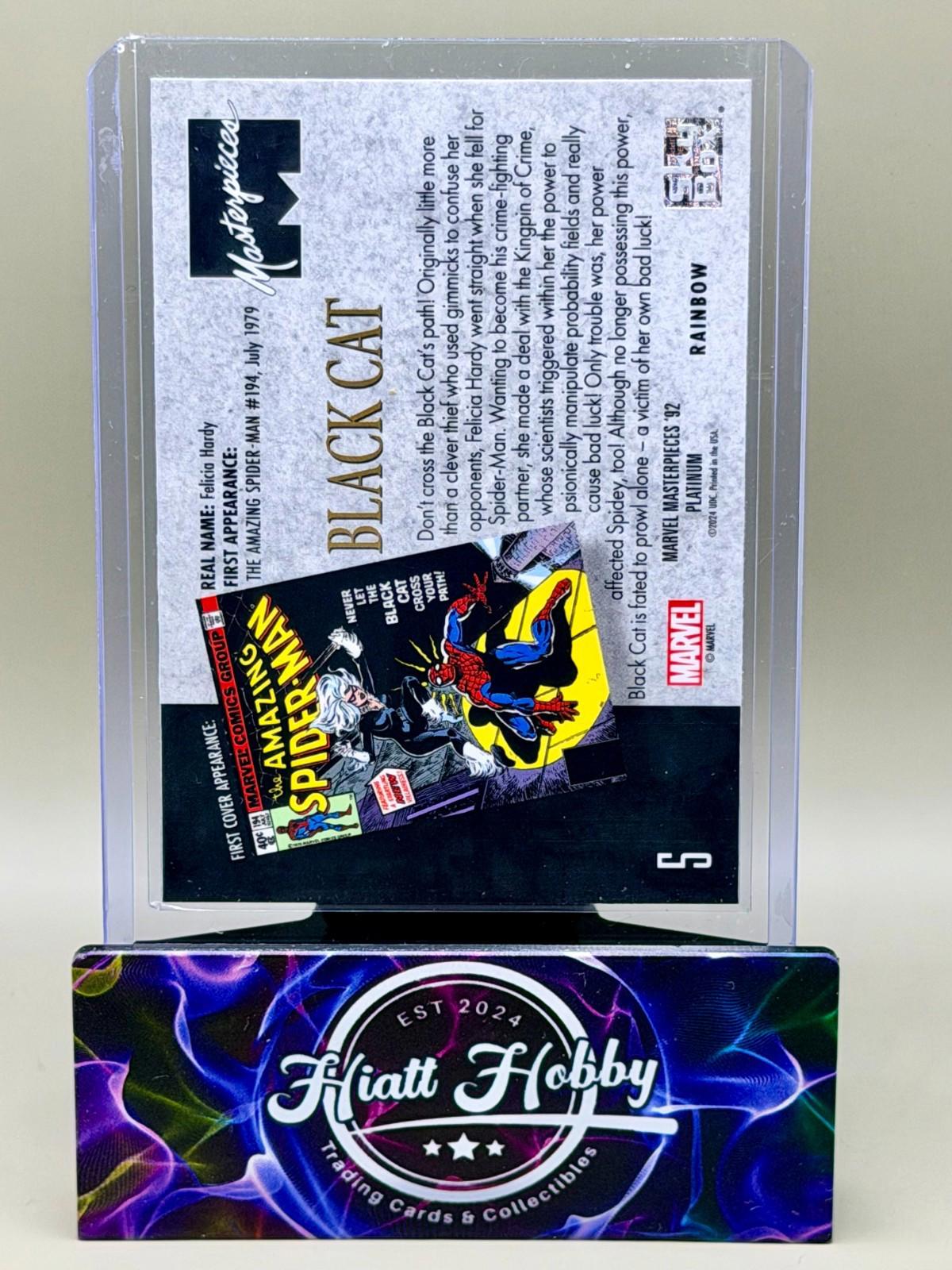 2024 Panini Skybox Marvel Masterpieces '92 Platinum - Black Cat #5 - Rainbow