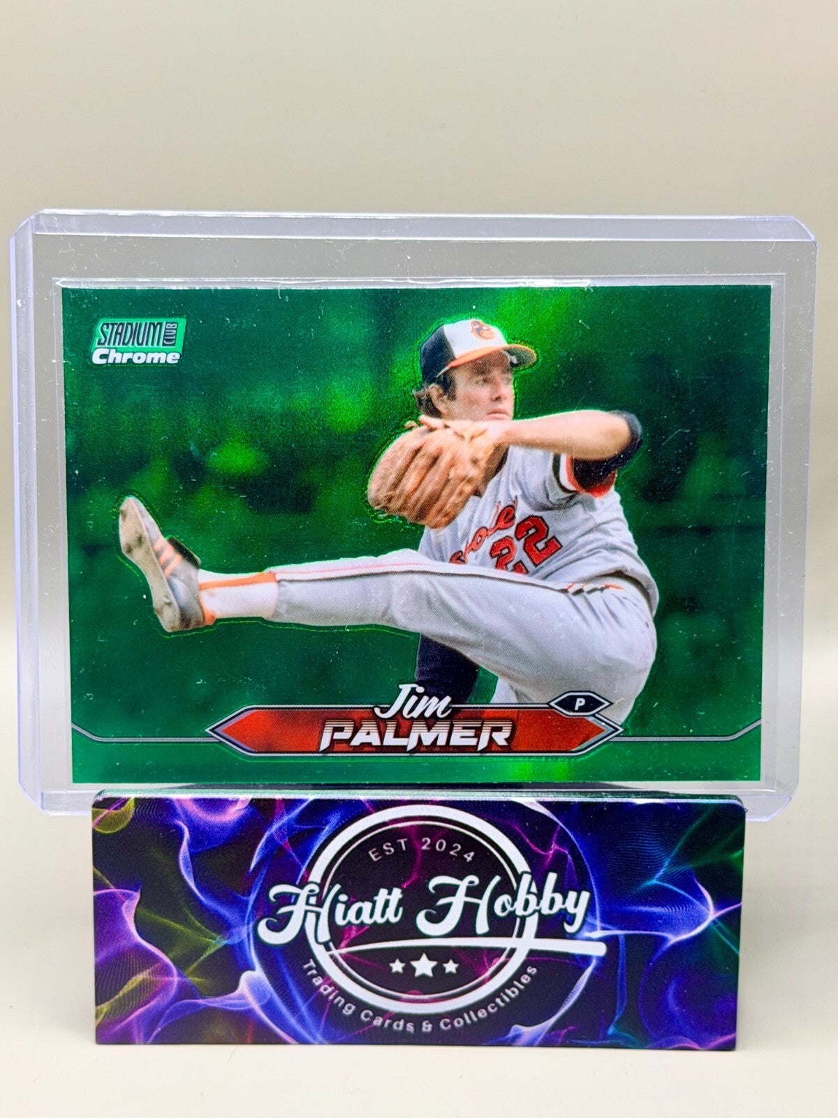 2024 Topps Stadium Club - #43 Jim Palmer - Green Chrome Refractor