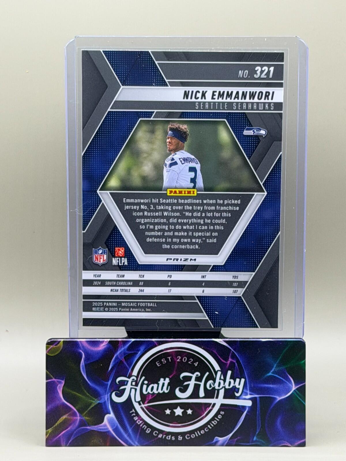 2025 Panini Mosaic Football - #321 Nick Emmanwori - Reactive Yellow Mosaic (RC)