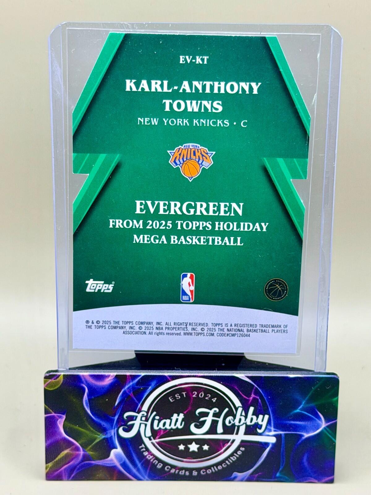 2025-26 Topps Holiday Basketball - #EV-KT Karl-Anthony Towns - Evergreen Die-Cut
