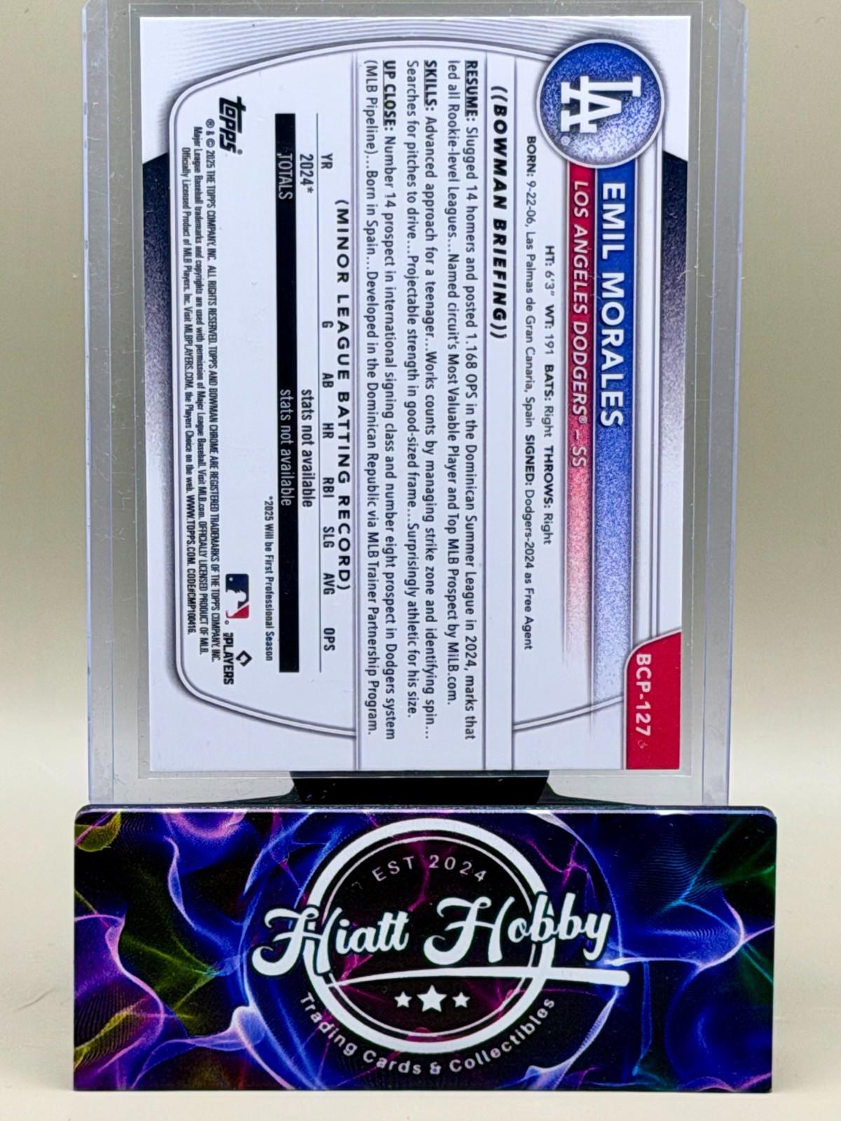 2025 Bowman Chrome - Emil Morales #BCP-127 - Reptillian Refractor (RC)