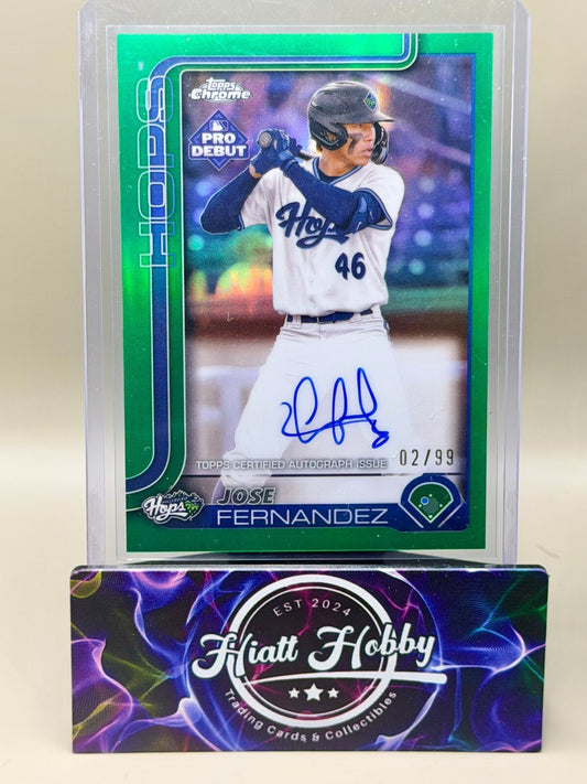 2025 Topps Pro Debut Chrome - #PDC-61 Jose Fernandez - Green Auto /99 (AU, RC)
