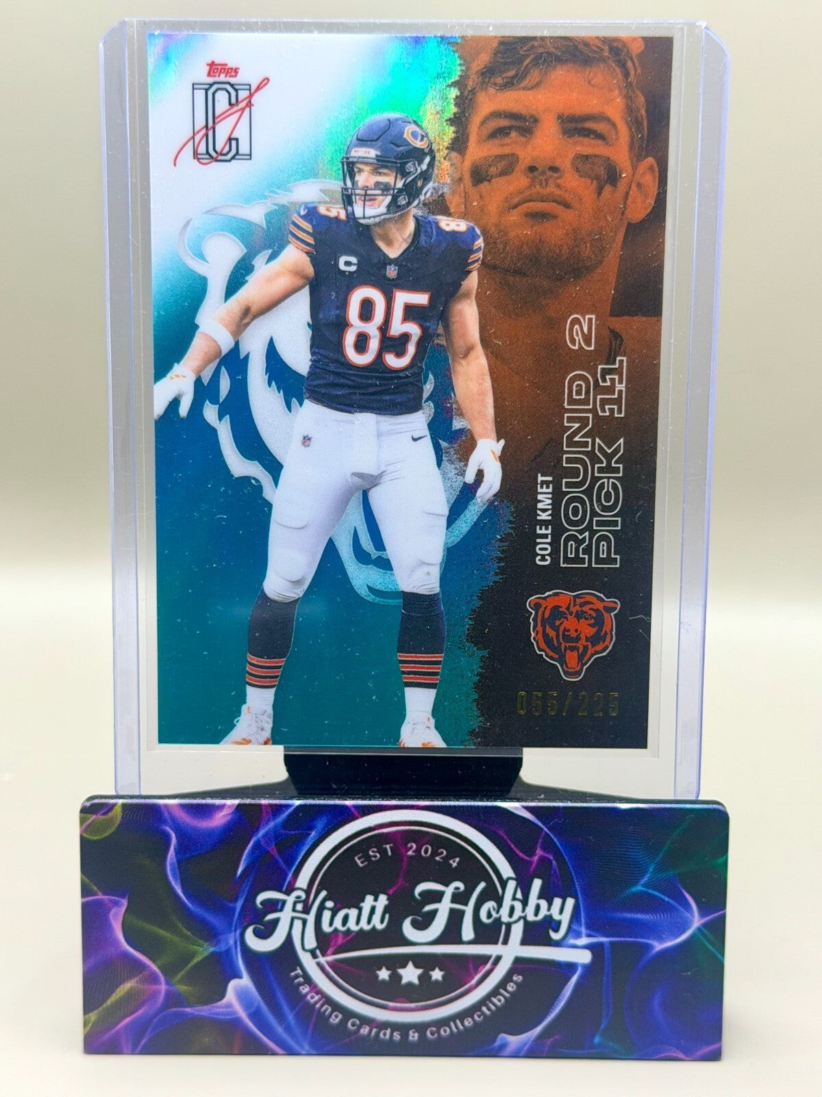 2025 Topps Signature Class Football - #68 Cole Kmet - Chrome Teal Refractor /225