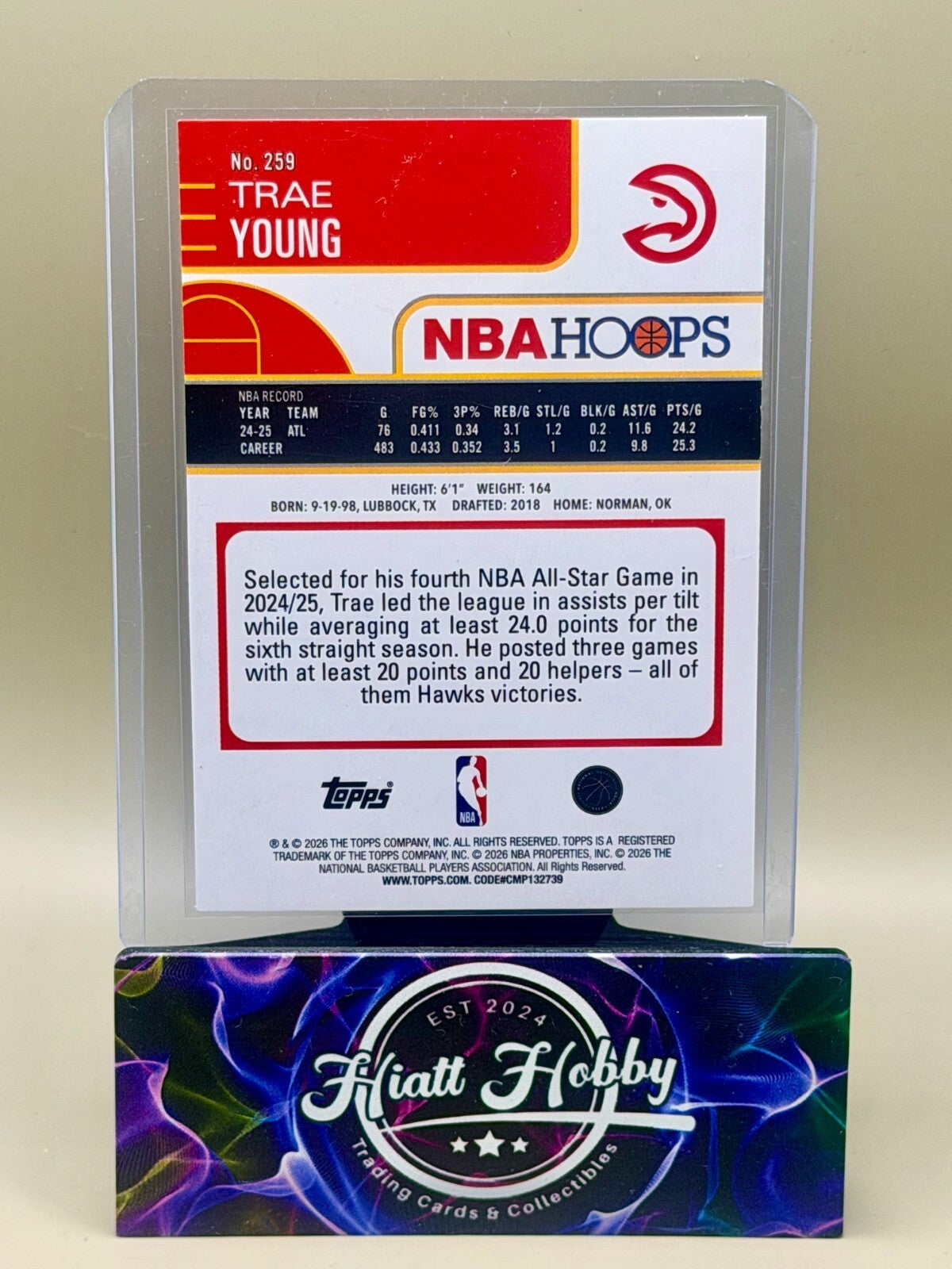 2025-26 NBA Hoops Basketball - #259 Trae Young - Green Hoops