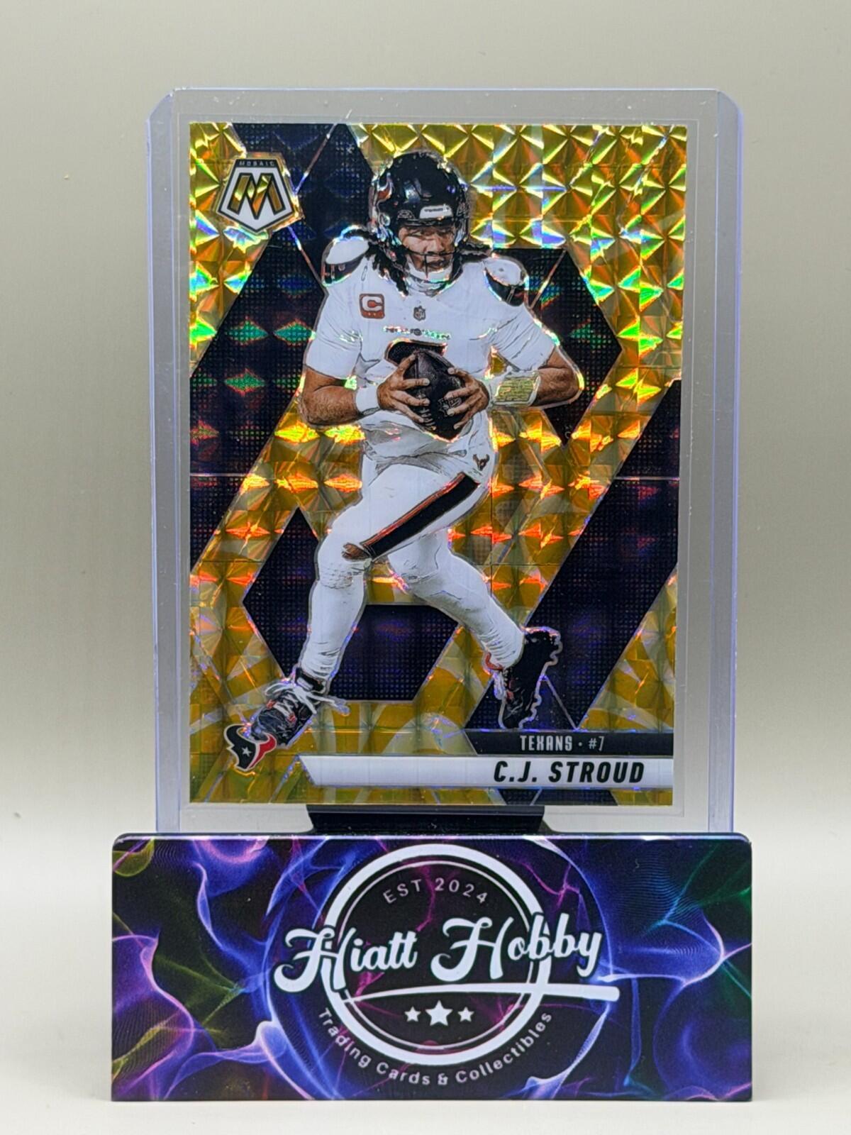 2025 Panini Mosaic Football - #71 C.J. Stroud - Reactive Yellow Mosaic